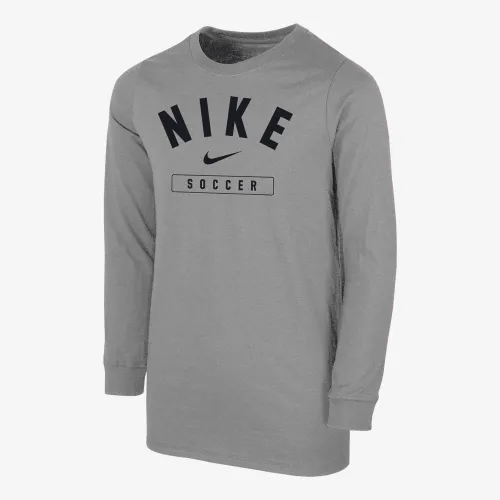 Nike Swoosh Big детские (для мальчиков) Soccer Long-Sleeve футболка цвет серый