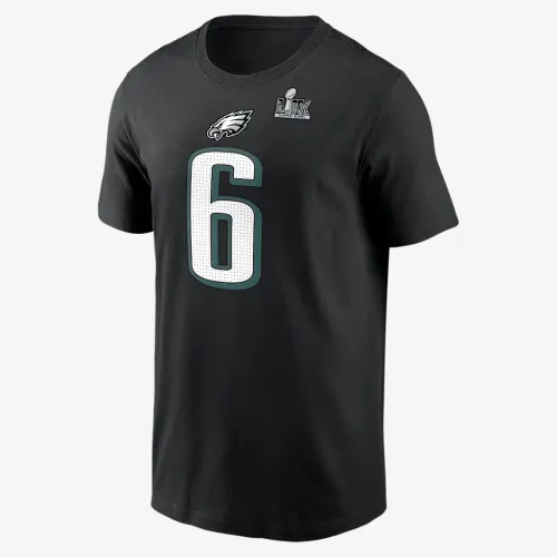 DeVonta Smith Philadelphia Eagles Super Bowl LIX мужские Nike NFL футболка цвет черный