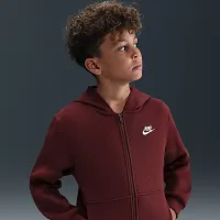 Nike Sportswear Club Fleece Big детские Full-Zip Толстовка с капюшоном цвет красный