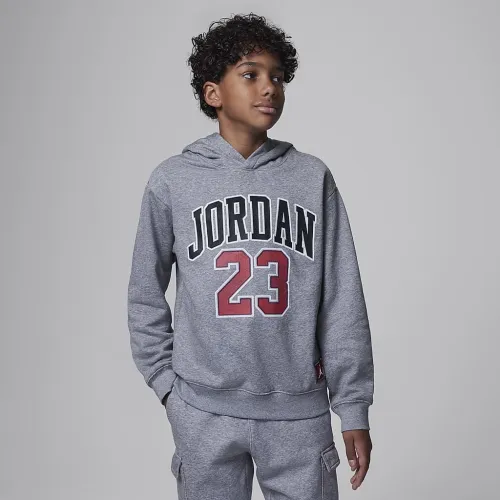 Nike Jordan Fleece Pullover Толстовка с капюшоном Big Kids Толстовка с капюшоном цвет серый