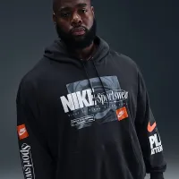 Nike Club мужские оверсайз French Terry Pullover Толстовка с капюшоном цвет черный