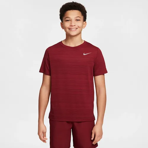 Nike Dri-FIT Miler Big детские (для мальчиков) тренировочные Top цвет красный