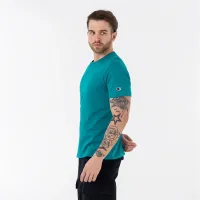 Футболка Champion Embroidered Comfort Fit Cotton 218496-BS165 - Блакитна