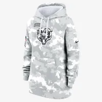 Chicago Bears Salute to Service Primary Edge Club жіноча Nike NFL Pullover Толстовка з капюшоном колір білий
