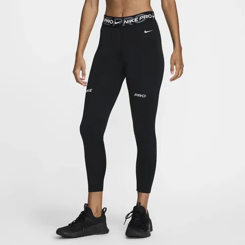 Nike Pro женская Mid-Rise 7/8 Graphic лосины цвет черный