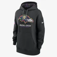 Baltimore Ravens Crucial Catch Club жіноча Nike NFL Pullover Толстовка з капюшоном колір чорний