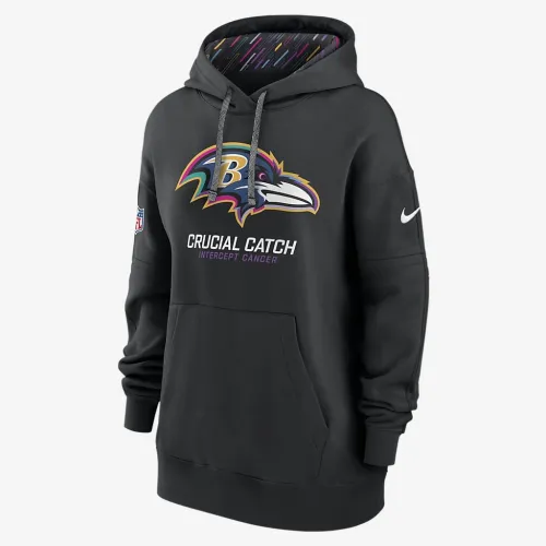 Baltimore Ravens Crucial Catch Club женская Nike NFL Pullover Толстовка с капюшоном цвет черный