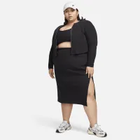 Nike Sportswear Chill Rib женская Slim Full-Zip Cardigan (большие размеры) цвет черный