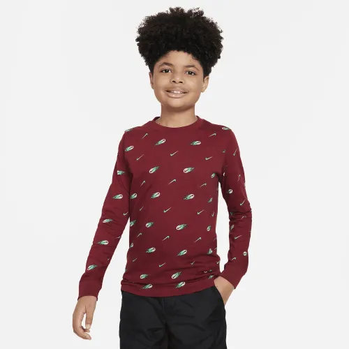 Nike Sportswear Big детские Long-Sleeve футболка цвет красный