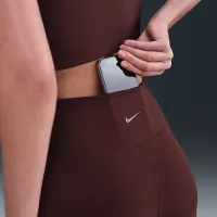 Nike One женская С высокой Талией 7/8 лосины с карманамицвет красный