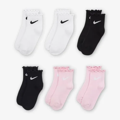 Nike Little детские Lettuce Welt Ankle носки (6 пары) цвет белый