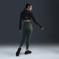 Nike Go женская Firm-Support С высокой Талией 7/8 лосины с карманамицвет зеленый