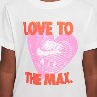 Nike Little детские Lover to the Max Graphic футболка цвет белый