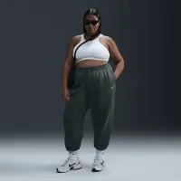 Nike Sportswear Phoenix Fleece женская С высокой Талией оверсайз Sweatpants (большие размеры) цвет зеленый