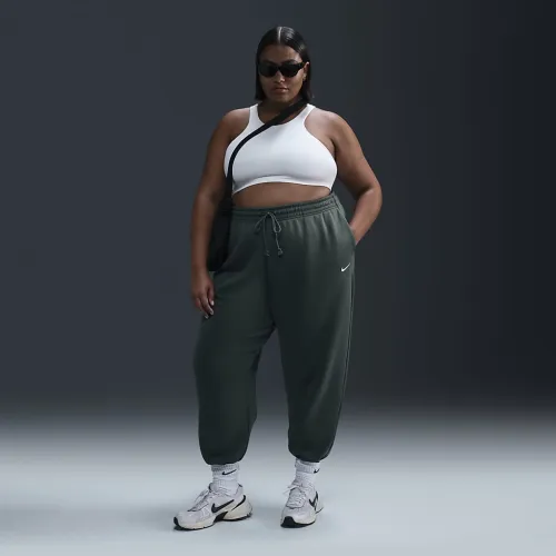 Nike Sportswear Phoenix Fleece женская С высокой Талией оверсайз Sweatpants (большие размеры) цвет зеленый