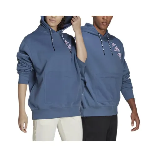 Кофта/футболка adidas Essentials BrandLove Fleece Толстовка с капюшоном HL9382 - Голубая