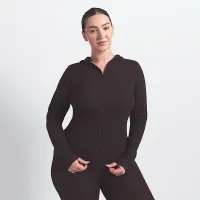 NikeSKIMS Weightless Layers женская Full-Zip Толстовка с капюшоном цвет коричневый