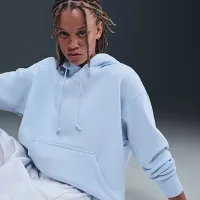 Nike Sportswear Phoenix Fleece женская оверсайз Pullover Толстовка с капюшоном синий