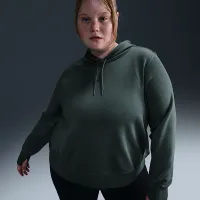 Nike Therma-FIT One женская Pullover Толстовка с капюшоном (большие размеры) цвет зеленый