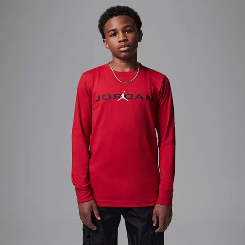 Nike Jordan Big дитячі Baseline Long Sleeve футболка колір червоний