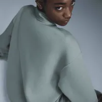 Nike Sportswear Phoenix Fleece женская оверсайз 1/4-Zip Logo Top цвет зеленый