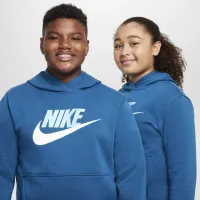 Nike Sportswear Club Fleece Big детские Толстовка с капюшоном (Extended Size) синий