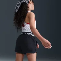 Nike Pro Fleece Big детские (Girls') Dri-FIT шорты цвет черный