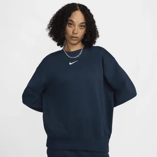Nike Sportswear Phoenix Fleece женская оверсайз Crew-Neck свитшот синий