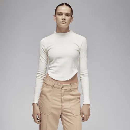 Nike Jordan жіноча Long-Sleeve Knit Top колір білий