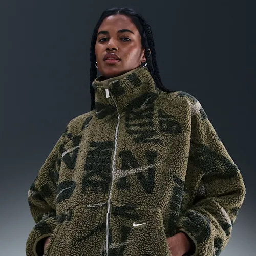Nike Sportswear женская High-Pile Fleece Куртка цвет зеленый