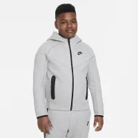 Nike Sportswear Tech Fleece Big дитячі (для хлопчиків) Full-Zip Толстовка з капюшоном (Extended Size) колір сірий