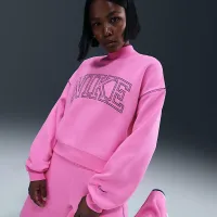 Nike Sportswear Phoenix Fleece женская Mock-Neck свитшот Pink
