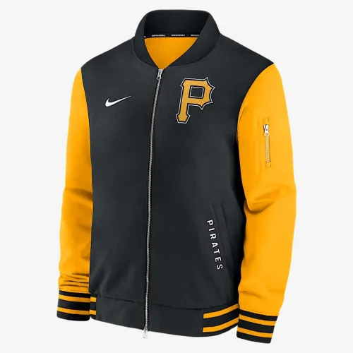 Pittsburgh Pirates Authentic Collection Dugout мужские Nike MLB Full-Zip Bomber Куртка цвет черный