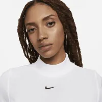 Nike Sportswear Essentials жіноча Ribbed Mock-Neck Short-Sleeve Top колір білий