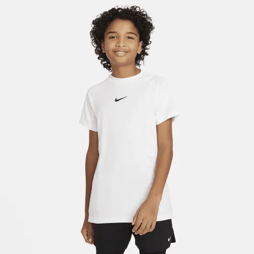 Nike Pro Big детские (для мальчиков) Dri-FIT Short-Sleeve Top цвет белый