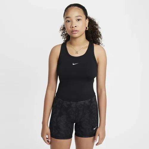 Nike One Fitted Big дитячі (Girls') Dri-FIT Tank колір чорний