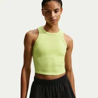 Nike One Fitted женская Dri-FIT Cropped Tank Top Yellow