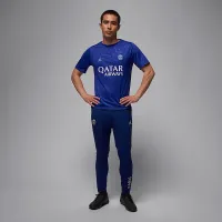 Nike Paris Saint-Germain Academy Pro Fourth мужские Jordan Dri-FIT Soccer Short-Sleeve Pre-Match Top синий
