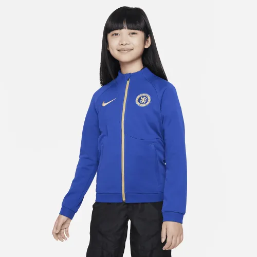Nike Chelsea FC Academy Pro Big дитячі Knit Soccer Куртка блакитний