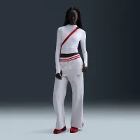 Nike Sportswear Phoenix Fleece женская С высокой Талией Wide-Leg Graphic Pants цвет коричневый