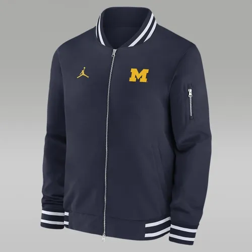 Nike Michigan Wolverines Sideline чоловічі Jordan College Full-Zip Bomber Куртка блакитний