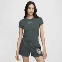 Nike Sportswear Chill Knit жіноча Cropped футболка колір зелений