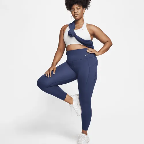 Nike Universa жіноча Medium-Support З високою талією 7/8 лосіни з кишенямиблакитний
