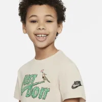 Nike Little дитячі оверсайз Graphic футболка колір коричневий