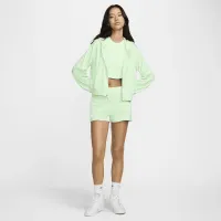 Nike Sportswear Chill Terry женская Loose Full-Zip French Terry Толстовка с капюшоном цвет зеленый