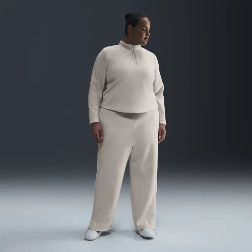 Nike Sportswear Phoenix Plush женская С высокой Талией Wide-Leg Cozy Fleece Pants (большие размеры) цвет коричневый