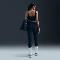 Nike Zenvy Rib жіноча Gentle-Support З високою талією 7/8 лосіни блакитний