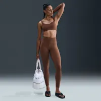 Nike Zenvy женская С высокой Талией 7/8 лосины цвет коричневый