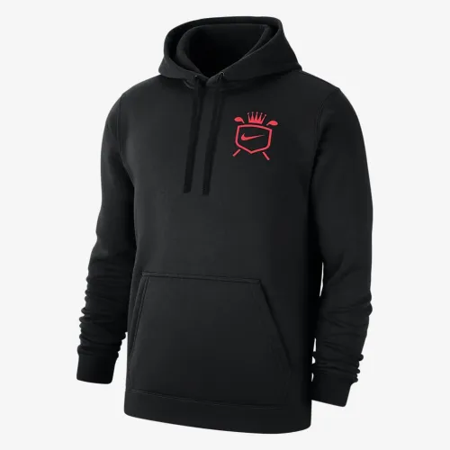 Nike Club Fleece мужские для гольфа Pullover Толстовка с капюшоном цвет черный