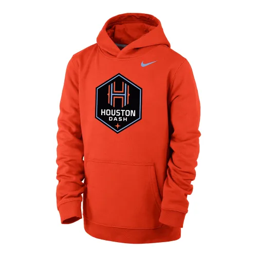 Houston Dash Club Fleece Big детские (для мальчиков) Nike Soccer Толстовка с капюшоном Orange